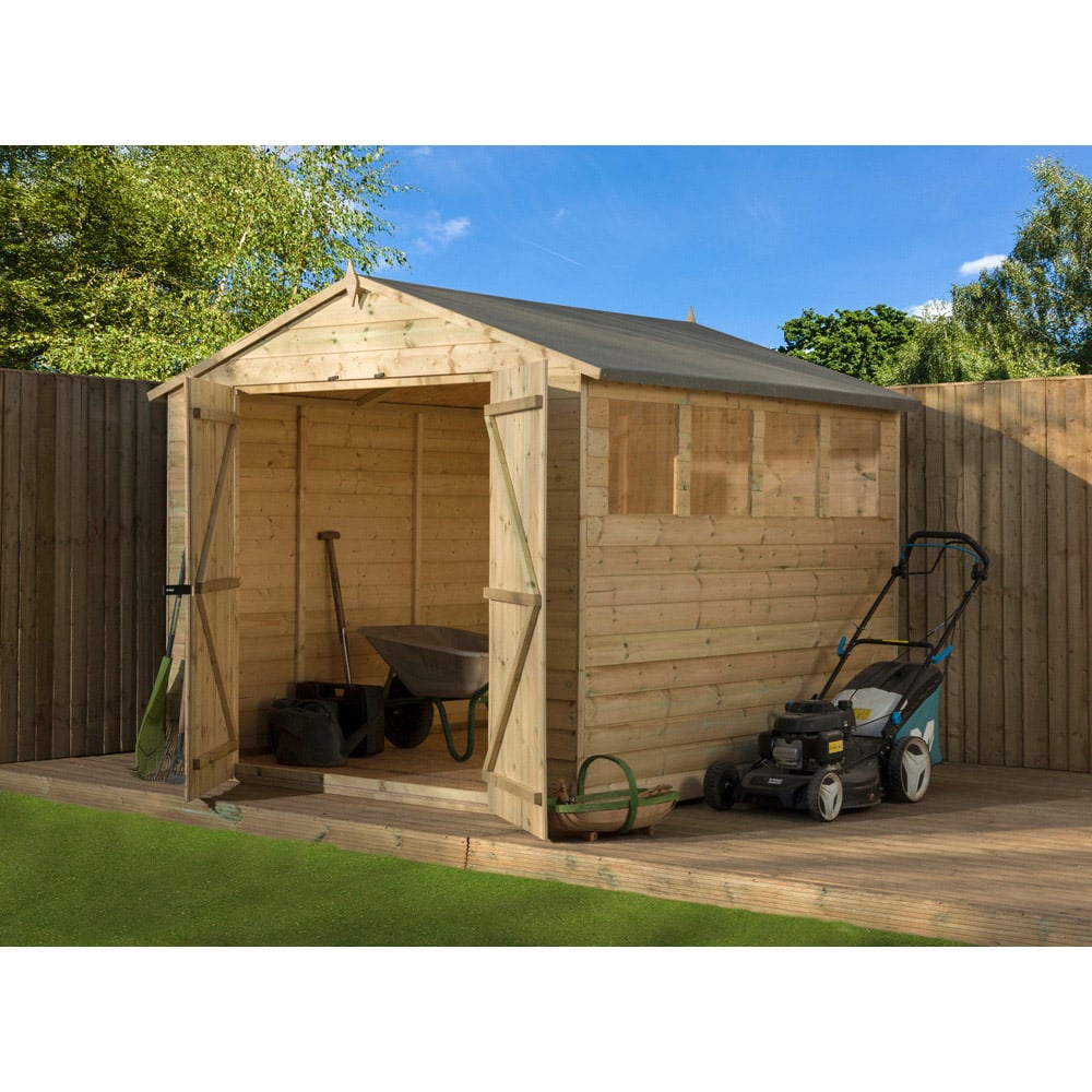 Empire Sheds 9800 8 x 12ft Double Door Tongue and Groove Apex Garden Shed Image 2