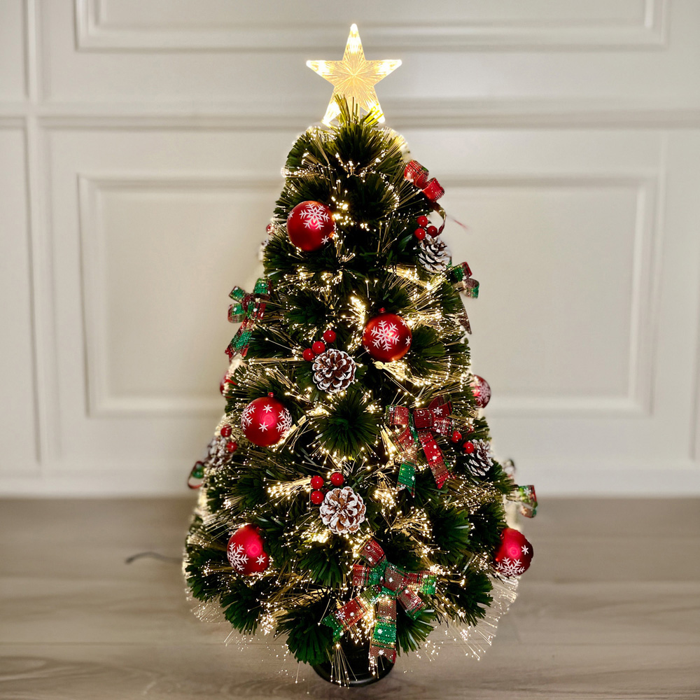 2ft Pre-Lit Fibre Optic Christmas Tree Green Image 5