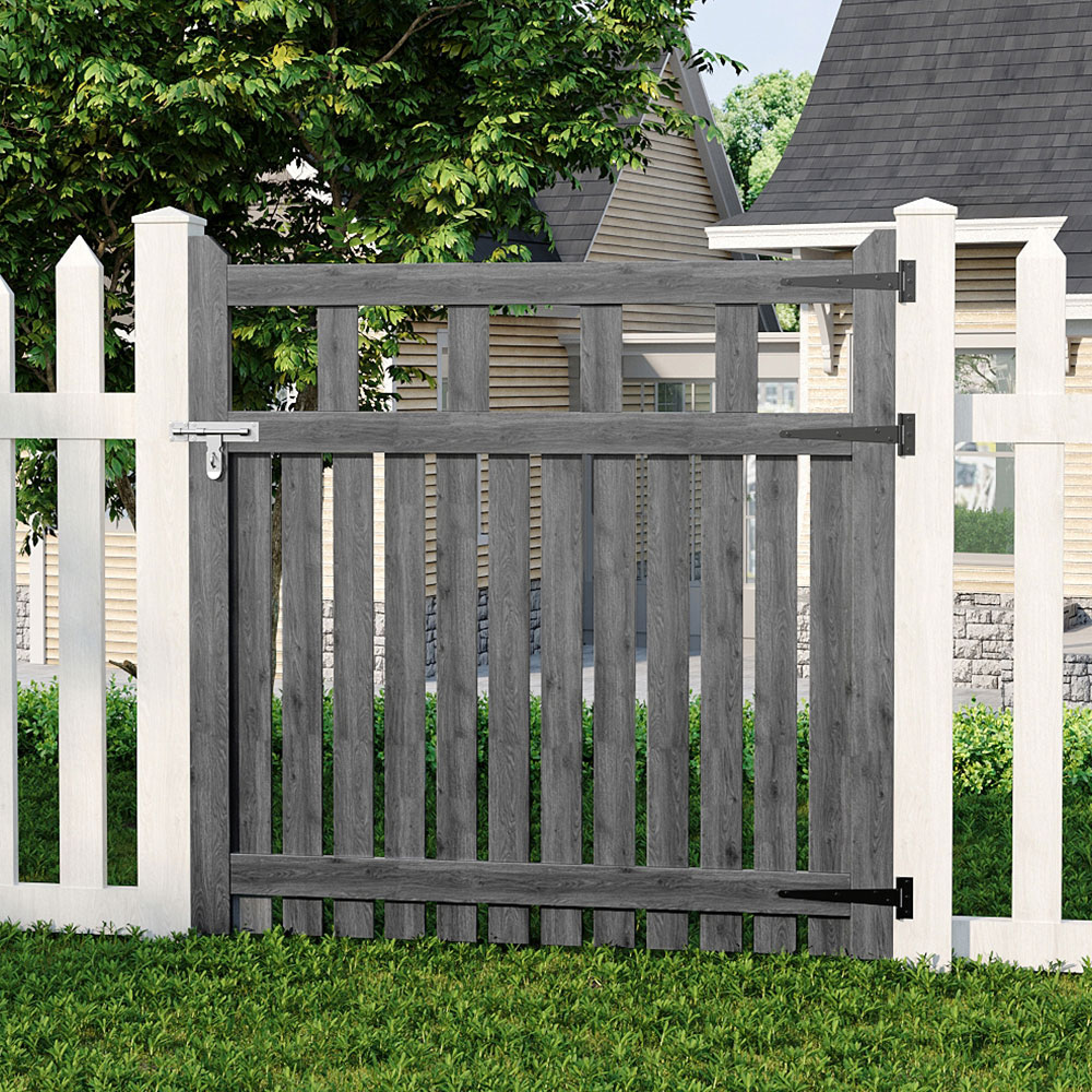 Living and Home Grey Wooden Garden Fence Door 120 x 120cm Image 2