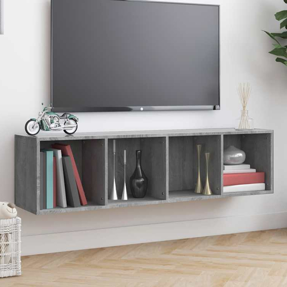 vidaXL 4 Shelf Grey Sonoma Book Cabinet Image 1