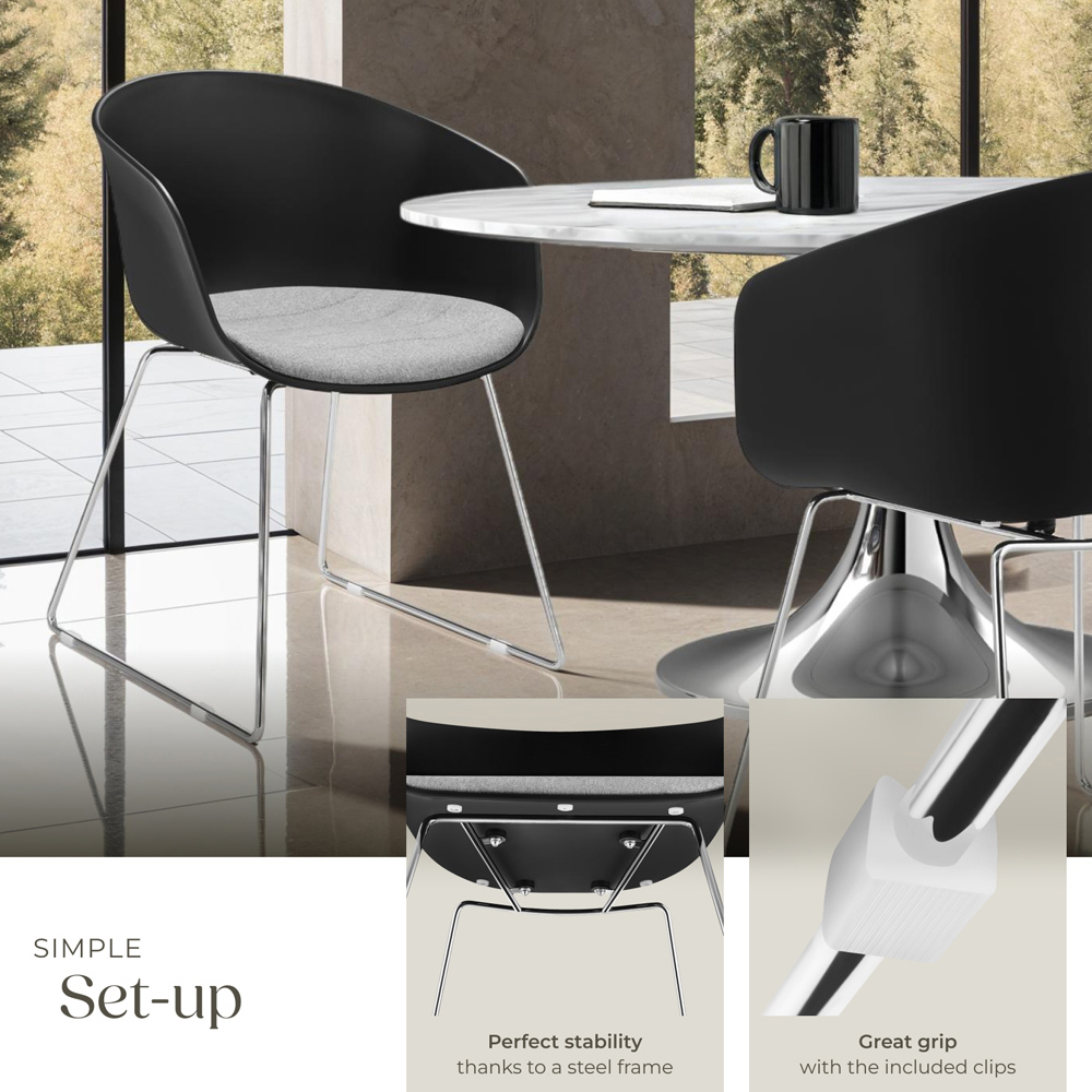 tectake Logart Set of 2 Padded Dining Chair Image 4