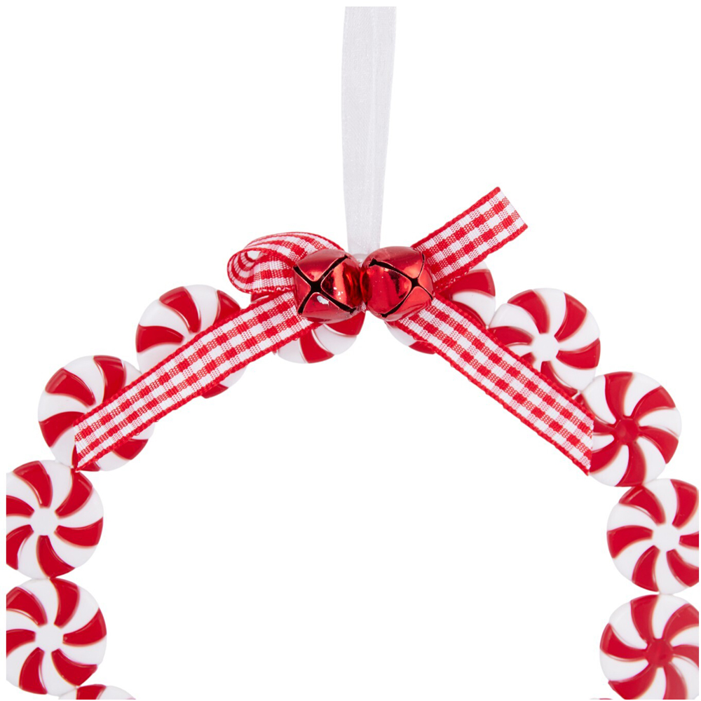 Candy Cane Wreath Tree DecorationRed Image 3