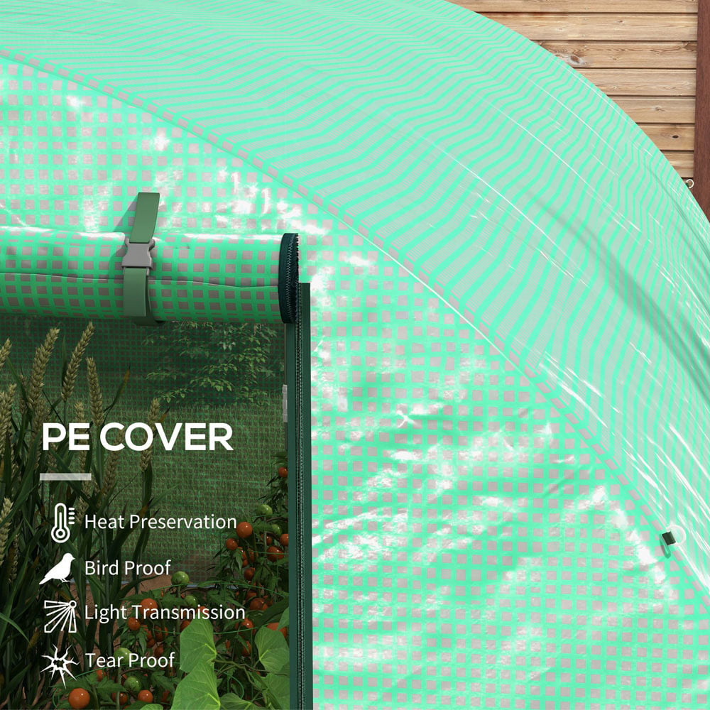 Outsunny Green PE Cover 3 x 2m Walk In Greenhouse with Sprinkler System Image 5