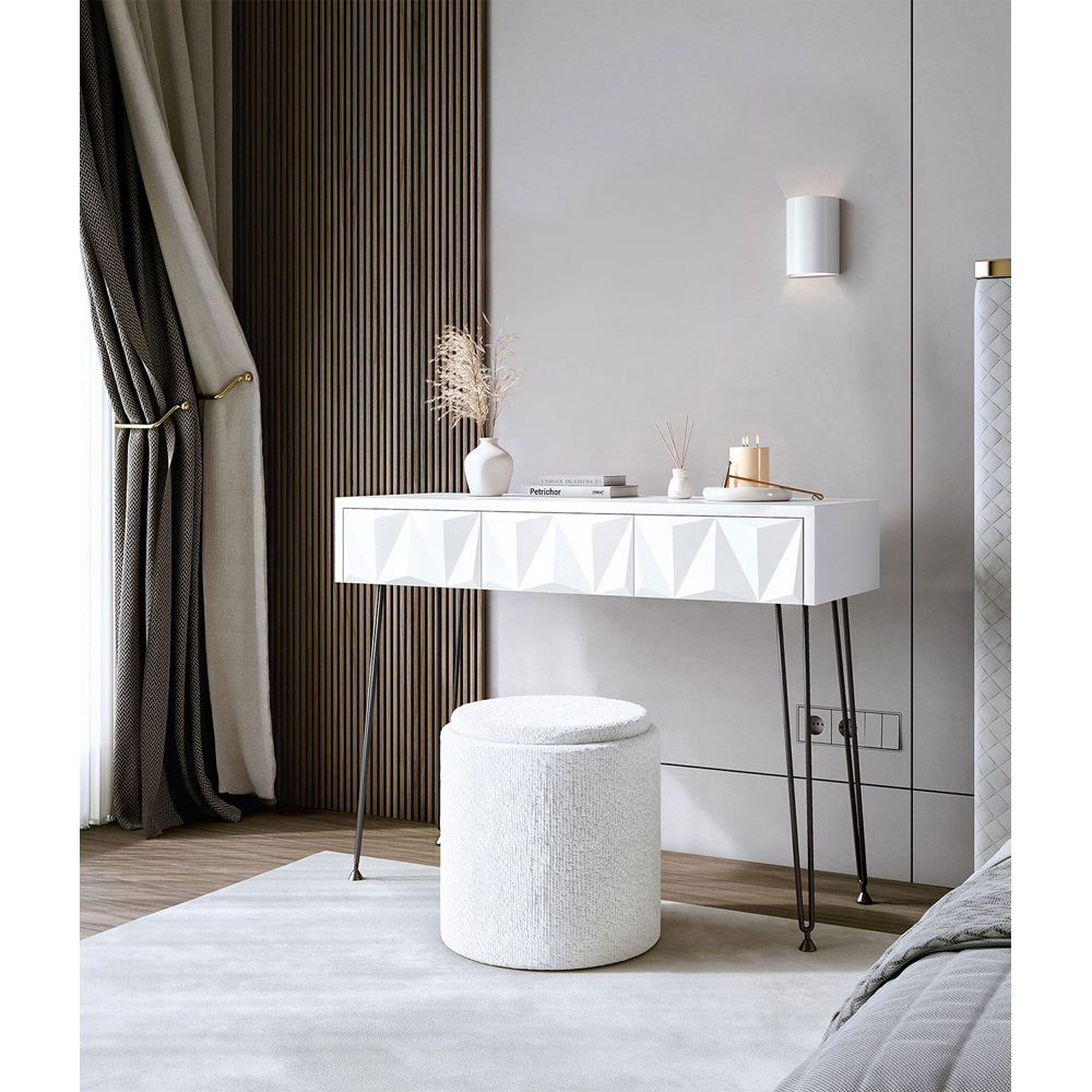 CARME Home Claudia White and Black Dressing Table Image 4