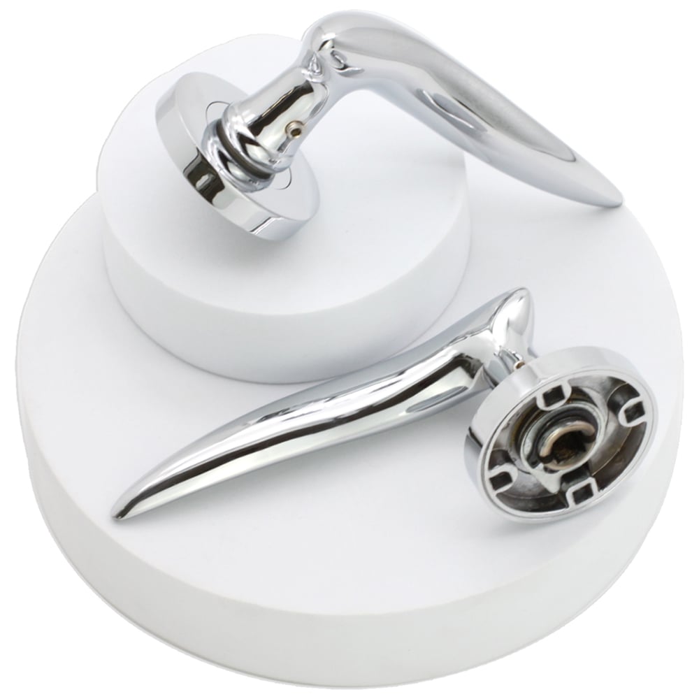 Spira Brass Flavia Polished Chrome Lever Door Handle 2 Pack Image 4