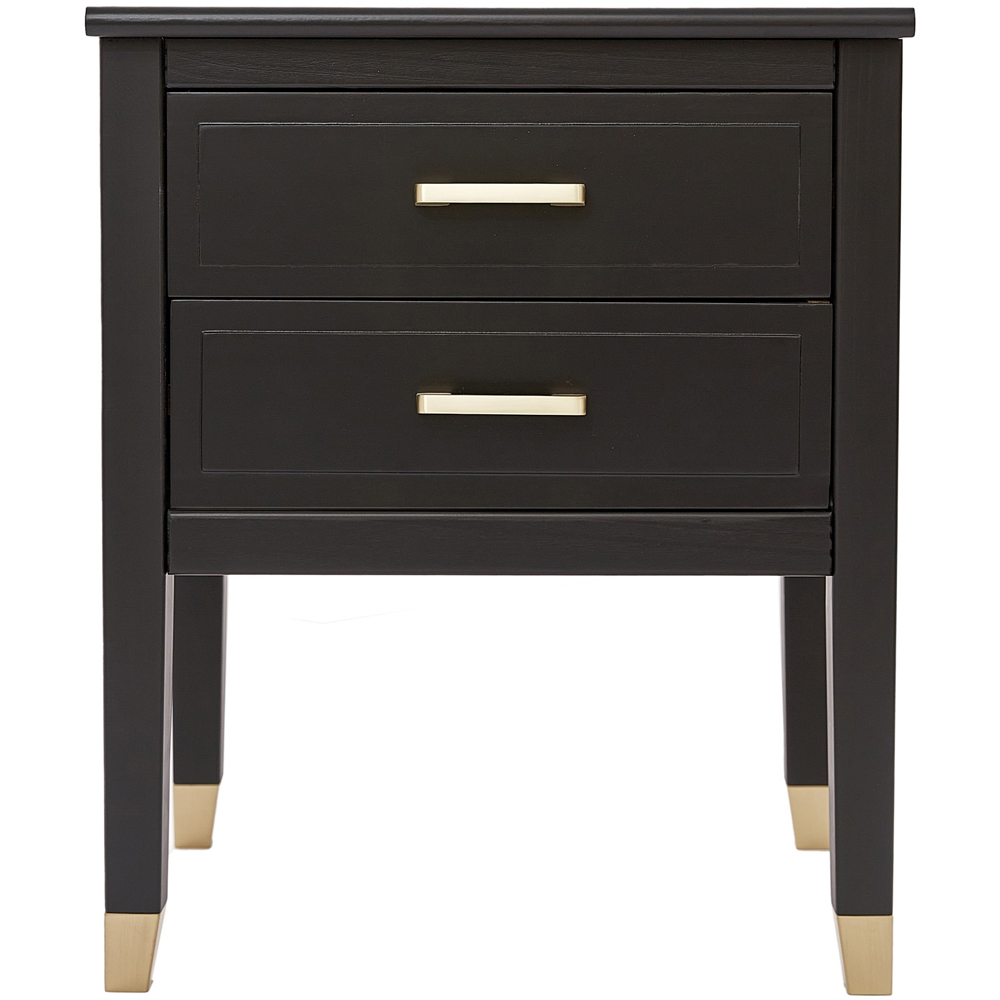 Palazzi 2 Drawer Black Bedside Table Image 3