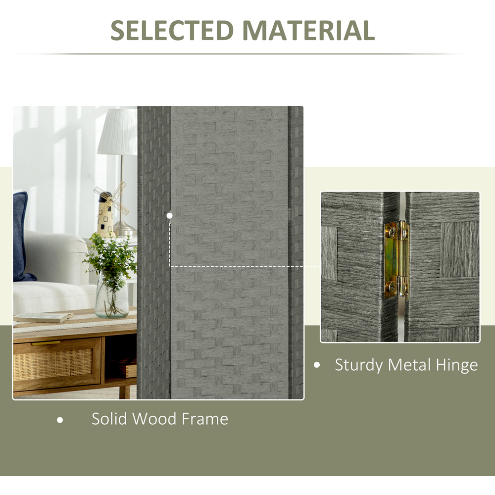 Portland 4 Panel Grey Folding Privacy Screen 169.5 x 159.5cm Image 8