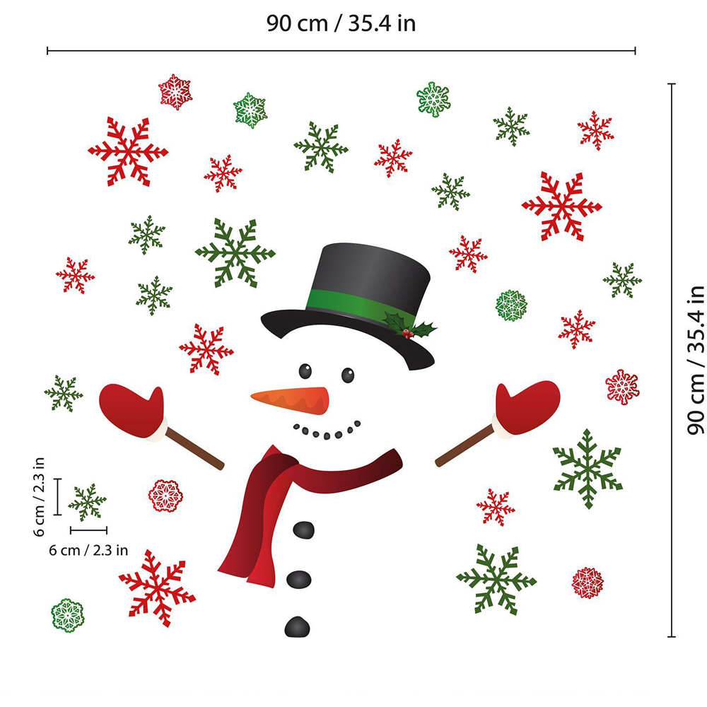 Walplus Happy Snowman with Colourful Snowflakes Self Adhesive Christmas Wall Stickers 43 Piece Image 7