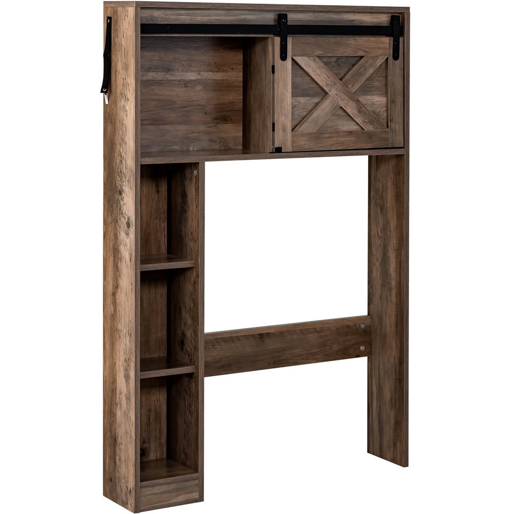 Costway Brown Single Door Over the Toilet Storage Cabinet Image 2