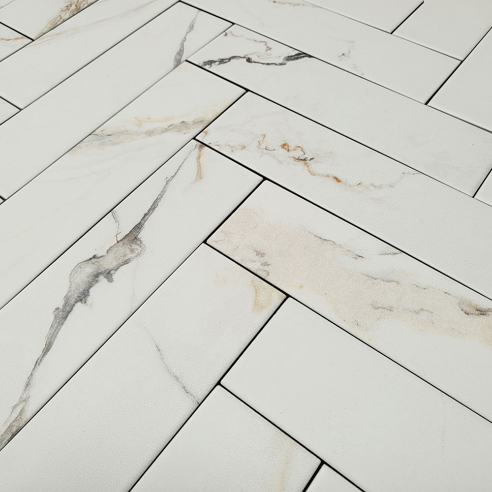 Top Ceramics Metro White Marble Matt Flat Porcelain Wall Tile 62 x 235mm 0.58sqm Image 2