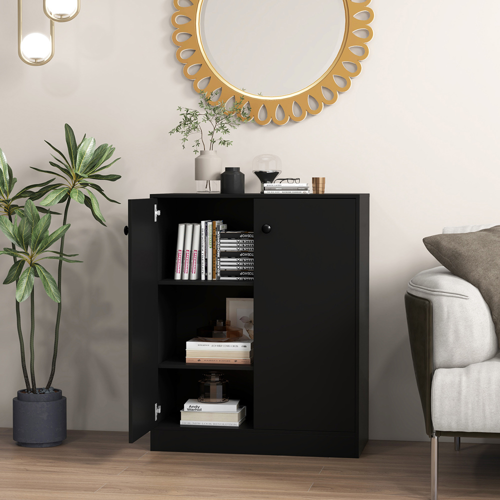 Costway 2 Door Black Storage Wilko