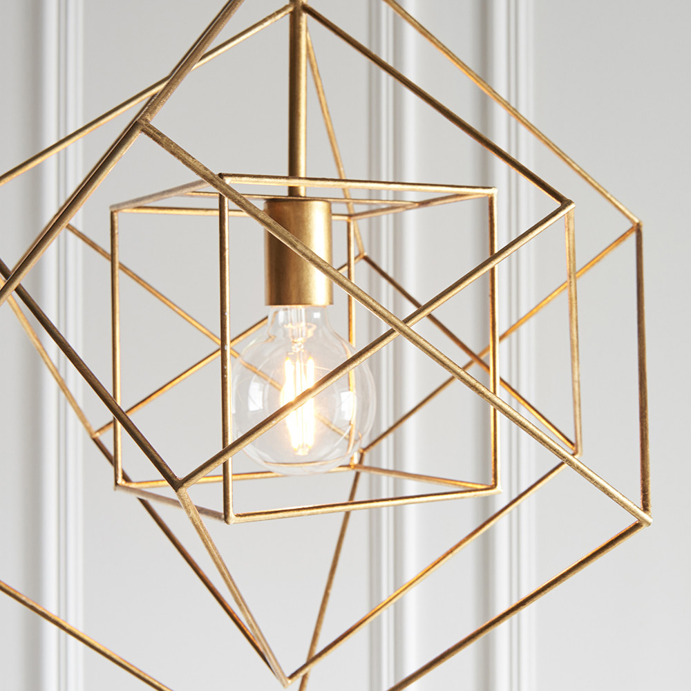 Merano Pescara Leaf Antique Gold Pendant Ceiling Light Image 4