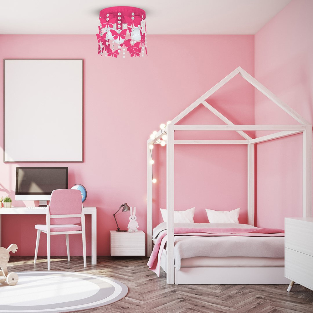 Milagro Angelica Hot Pink Ceiling Lamp 230V Image 3