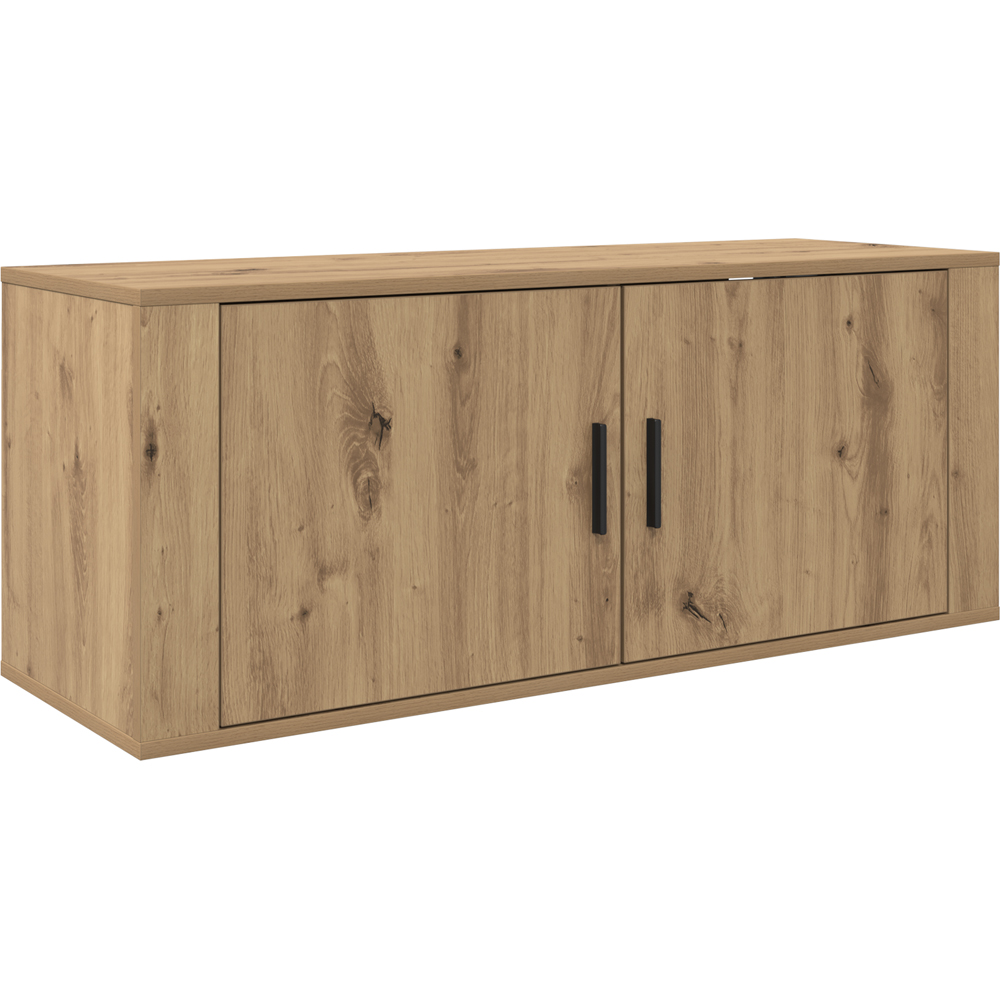 vidaXL 2 Door Artisan Oak Wall Mounted Wide TV Unit Set of 3 Image 2