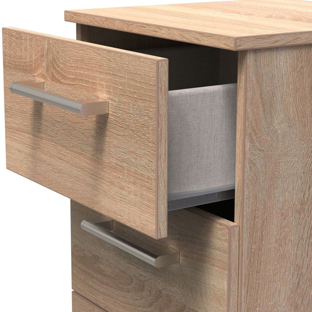 Crowndale Devon 3 Drawer Bardolino Oak Bedside Table Image 6