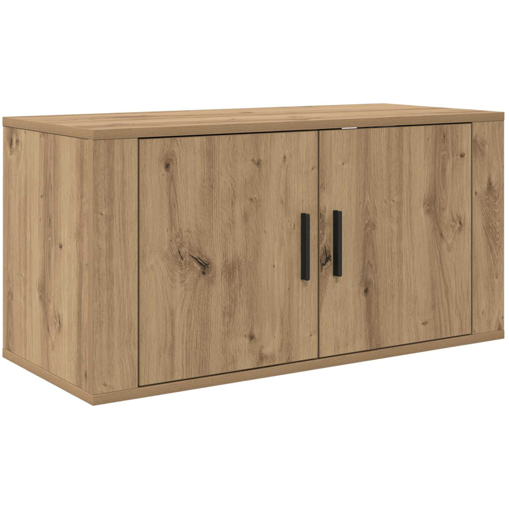 vidaXL 2 Door Artisan Oak Wall Mounted TV Unit Set of 2 Image 5
