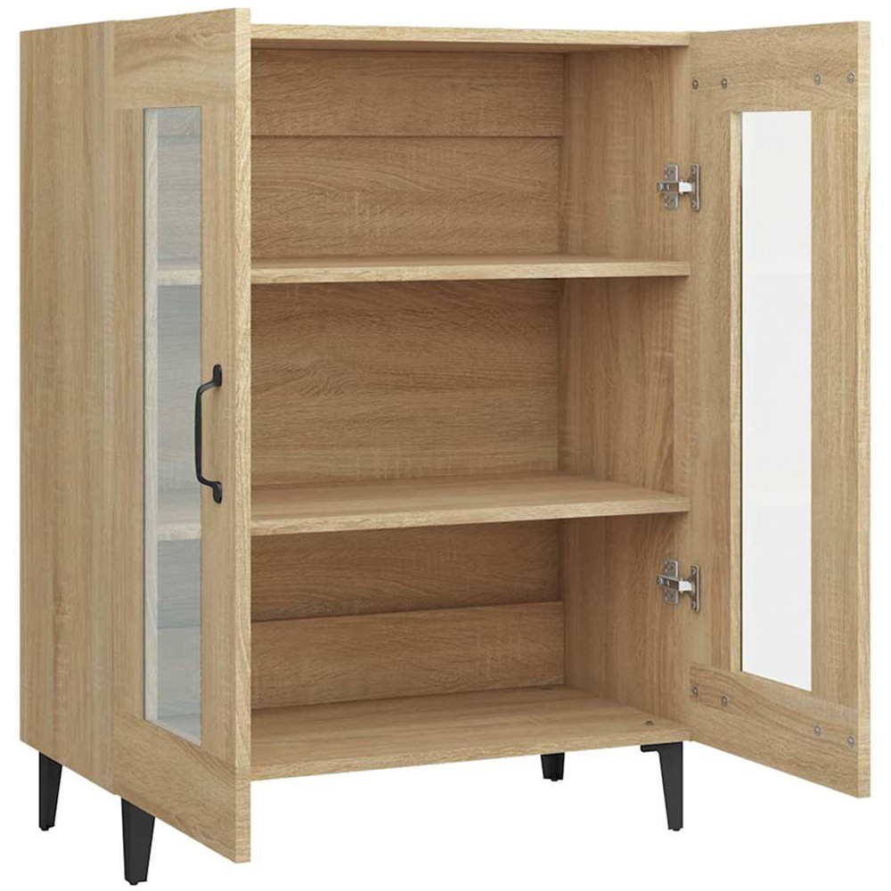 vidaXL 2 Glass Door Sonoma Oak Sideboard Image 7