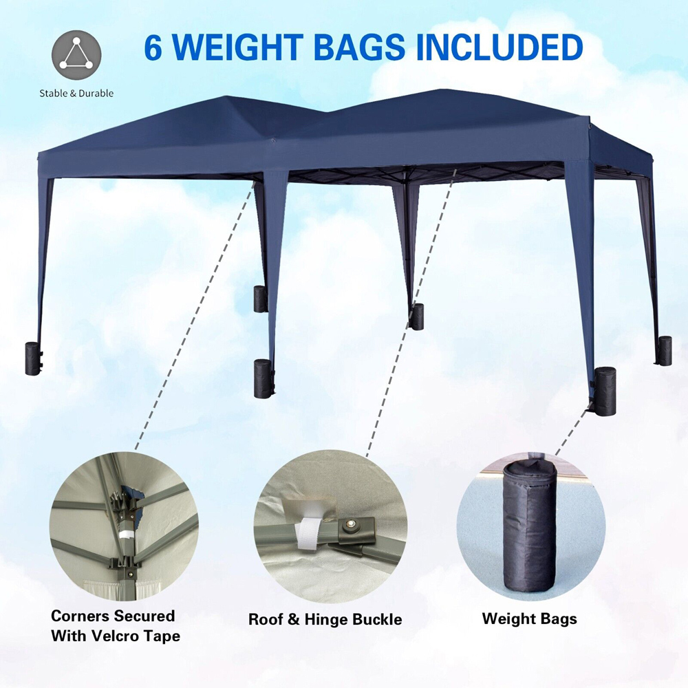 Blue 3 x 6m Pop Up Gazebo with Weight Bags Image 3