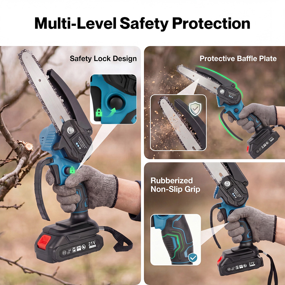 Traderight Dual Bar Cordless Mini Chainsaw Kit Image 5