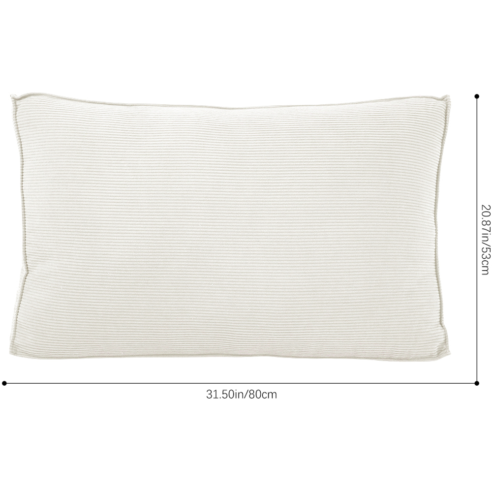 Living and Home Beige and White Soft Corduroy Cushion 53 x 80cm Image 8