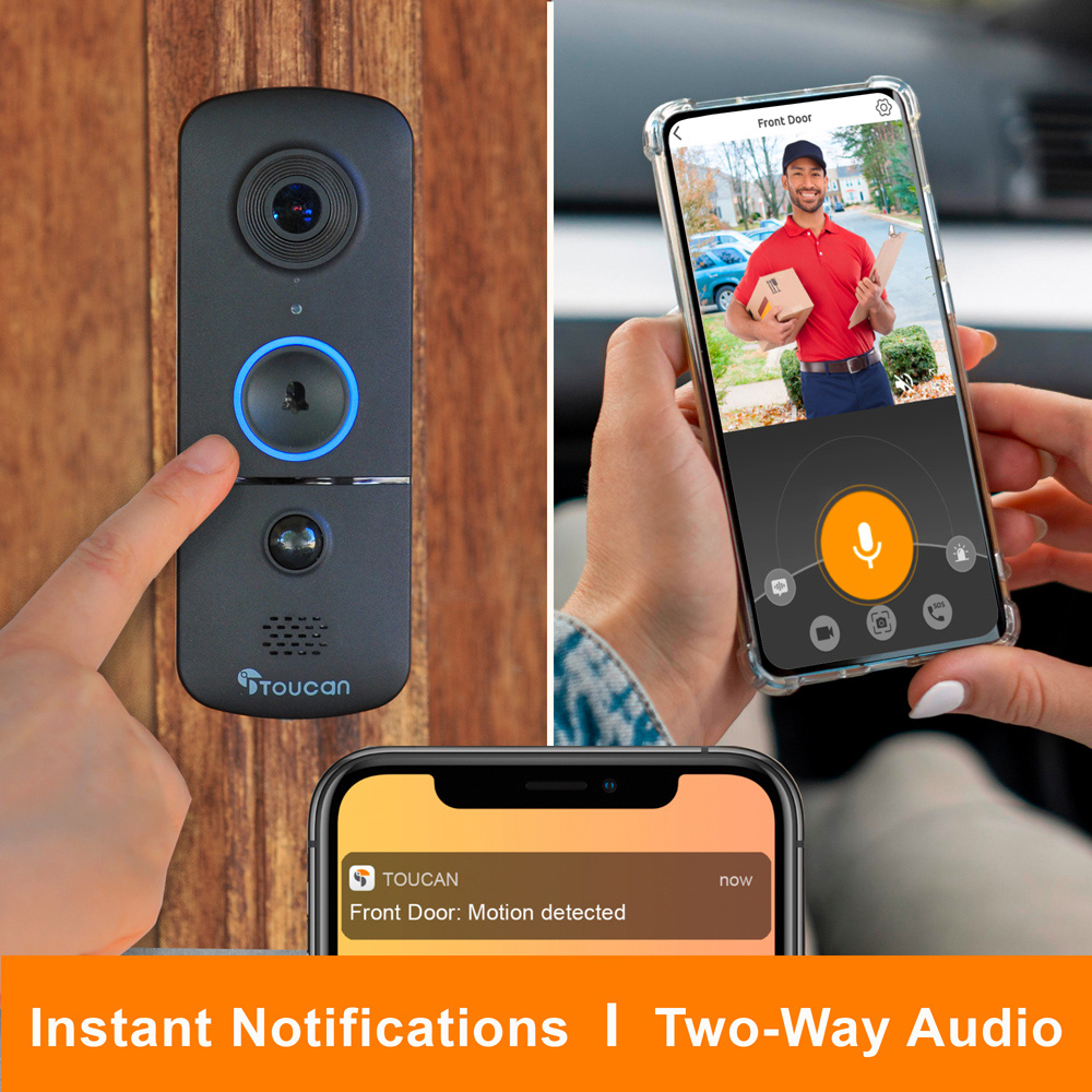 Toucan V3 Wireless Doorbell with S5 Solar Powered Wireless Camera Image 7