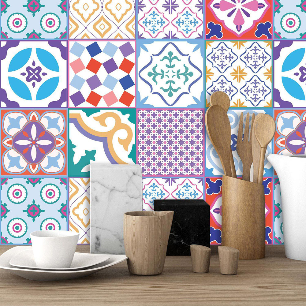 Walplus Classic Moroccan Colourful Mixed 1 Tile Sticker 24 Pack Image 3