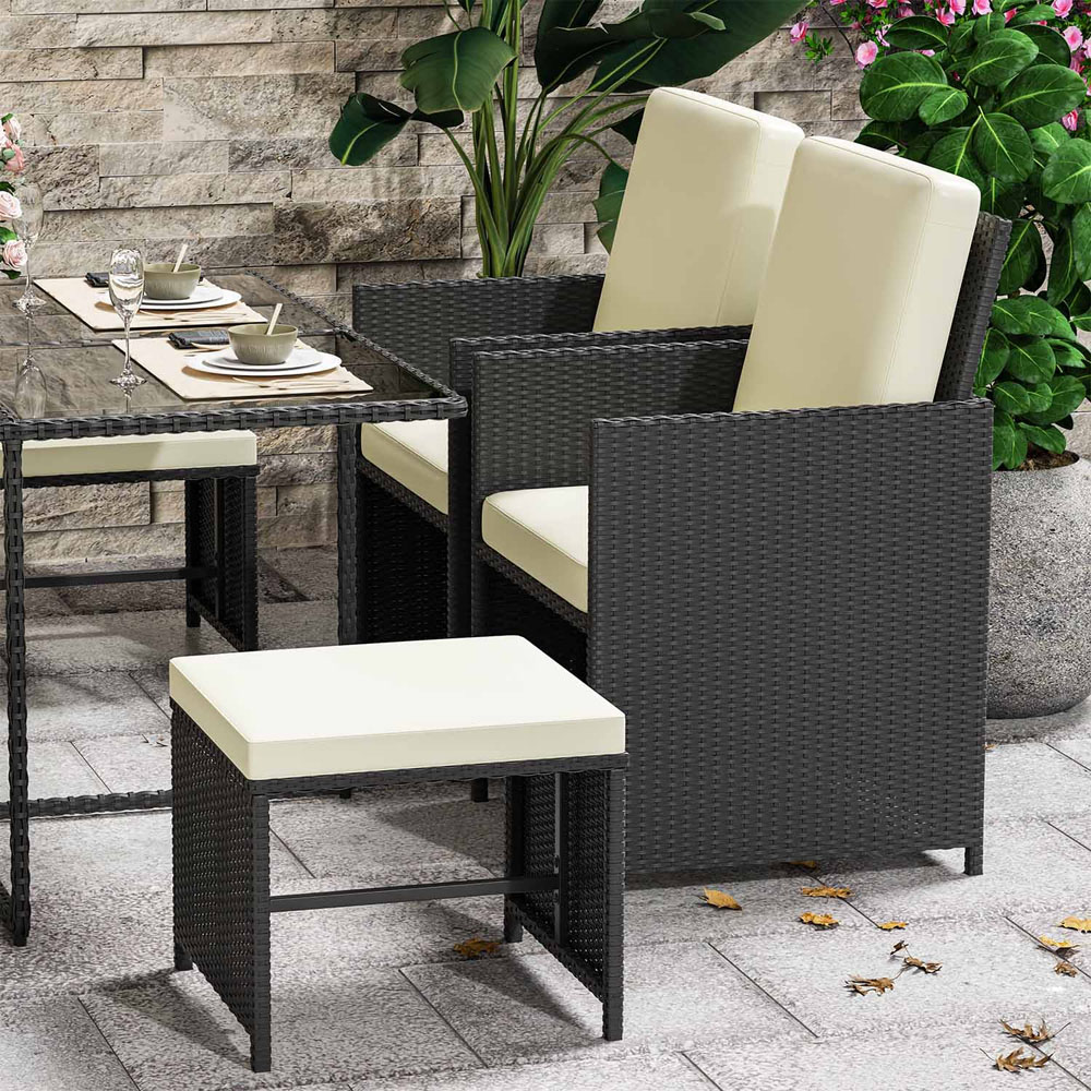 Rattrix 8 Seater Black Rattan Garden Dining Furniture Set Image 2