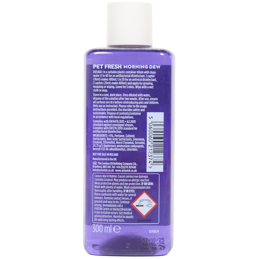 Astonish Morning Dew Concentrated Disinfectant Pet Fresh 300ml Image 2