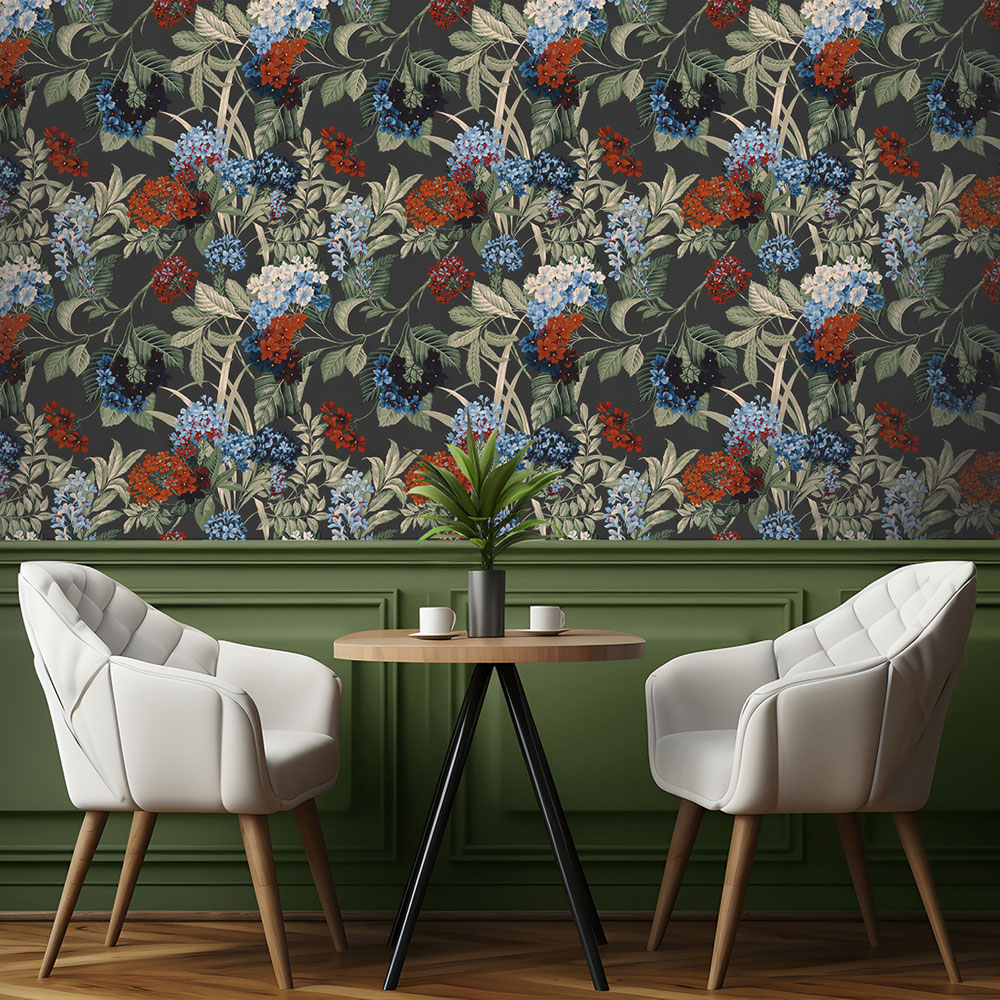 Belgravia Decor Misaki Charcoal Wallpaper Image 2