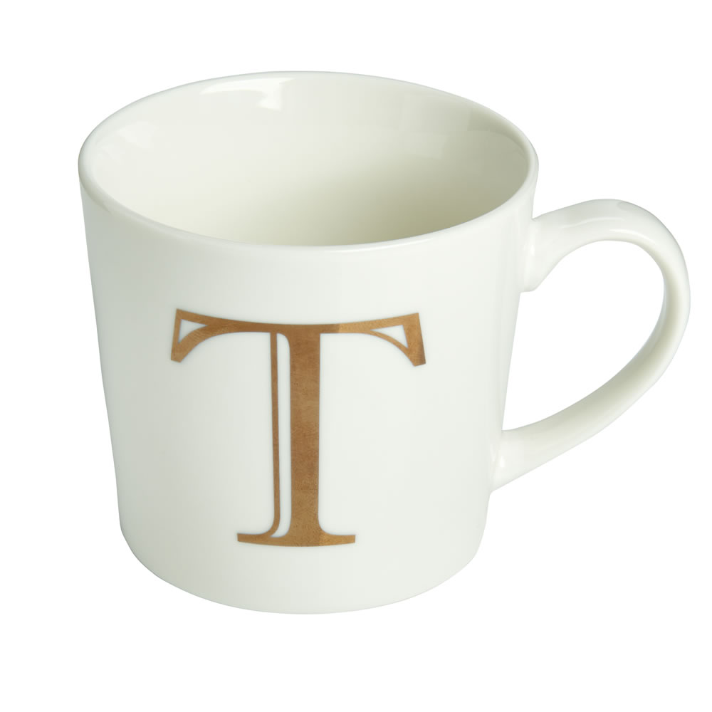 Wilko Gold Alphabet Mug - T Image