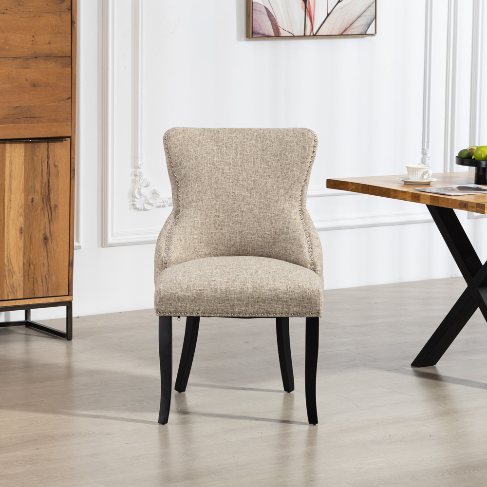 Artemis Home Rodello Set of 2 Light Brown Fabric Dining Chair Image 2