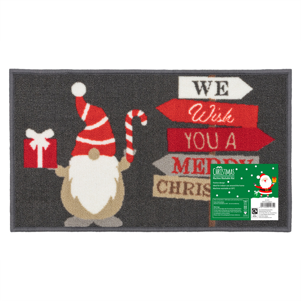 JVL Premium Christmas Gonk Nylon Pile Non Slip Indoor Mat 40 x 70cm Image 7