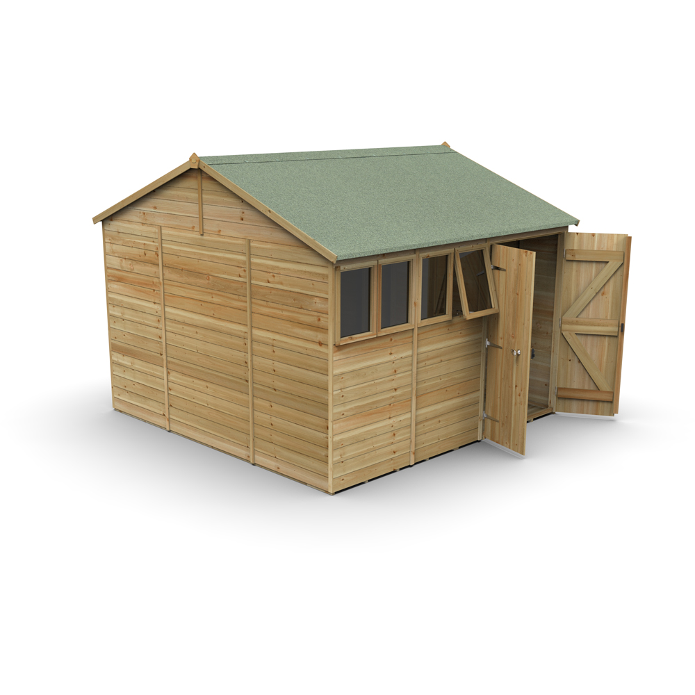 Forest Garden Timberdale 10 x 10ft Single Opening Tongue and Groove Reverse Apex Garden Shed Image 3