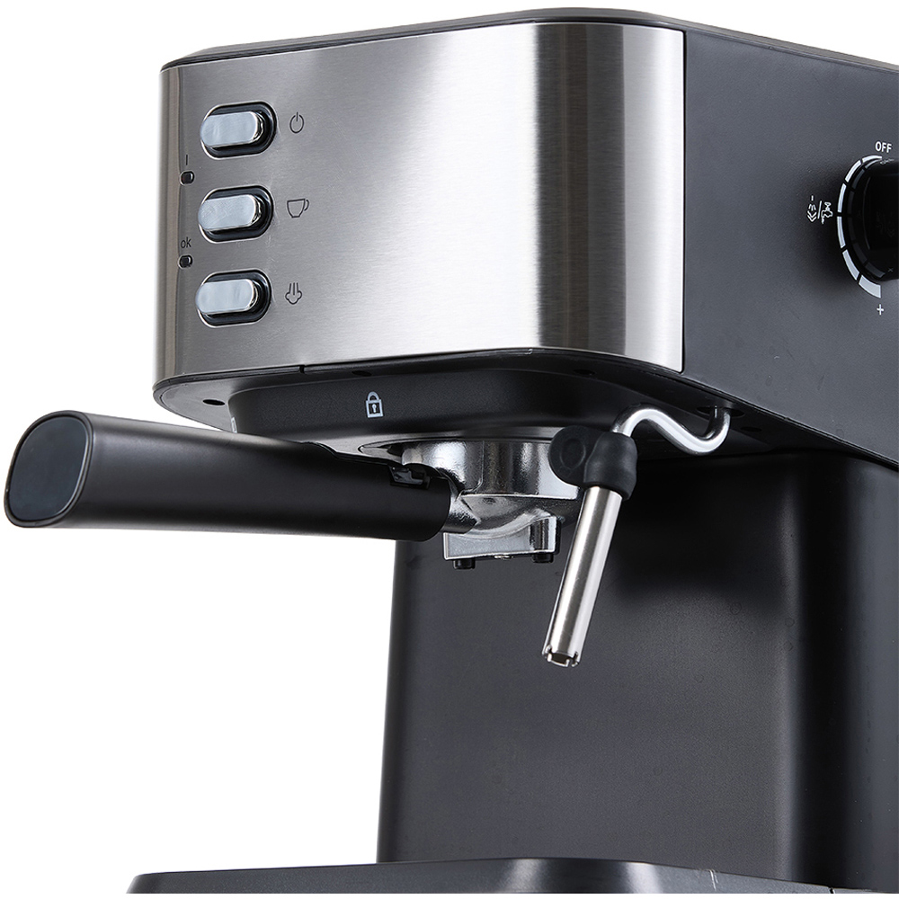 Living and Home EK020003 Black 1.5L Espresso Machine with Water Tank and Frother 1050W Image 4