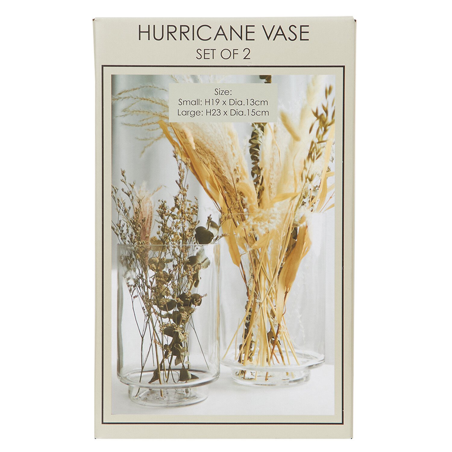 Set of 2 Hurricane Vases - Clear Image 1