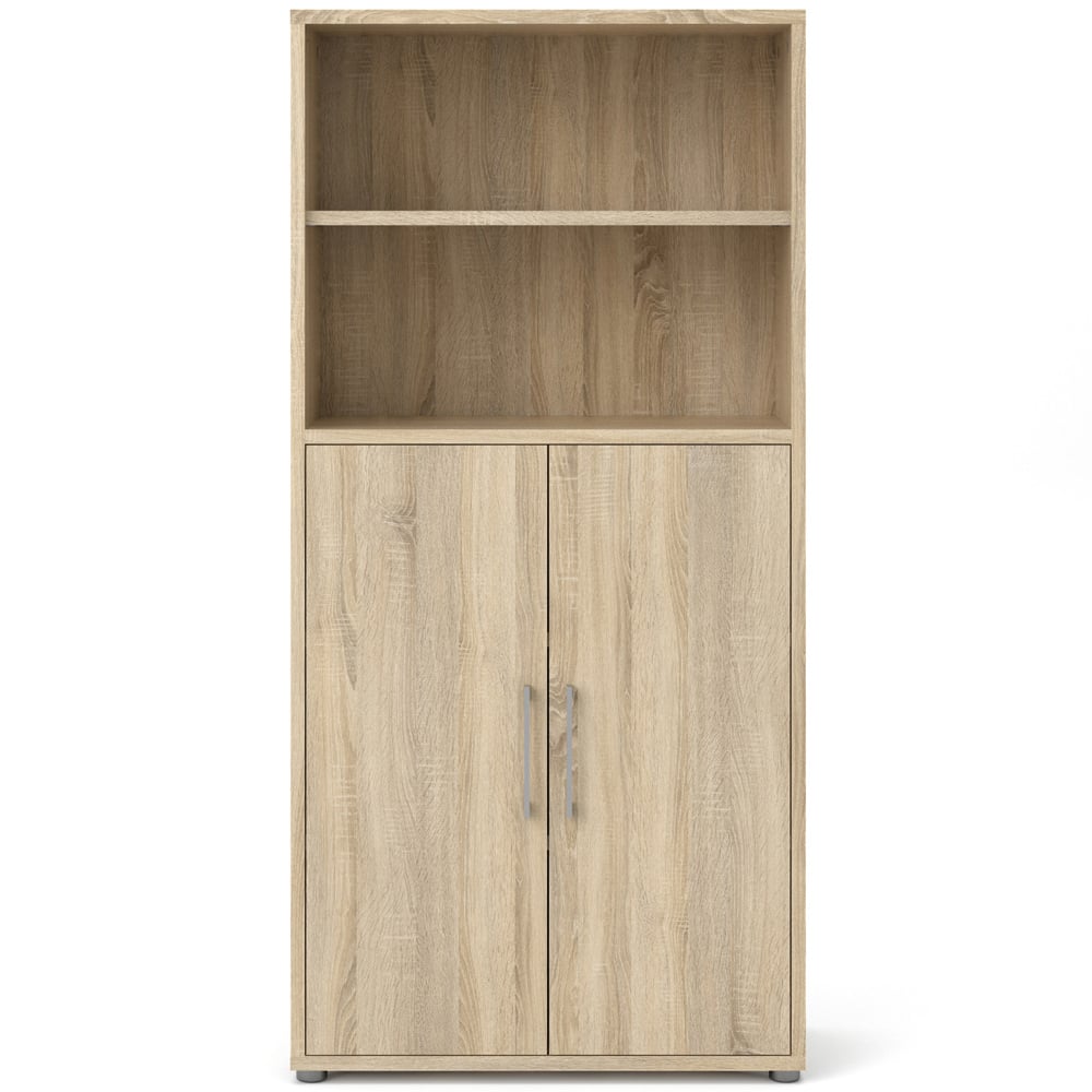 Florence 2 Door 3 Shelf Oak Bookcase Image 3