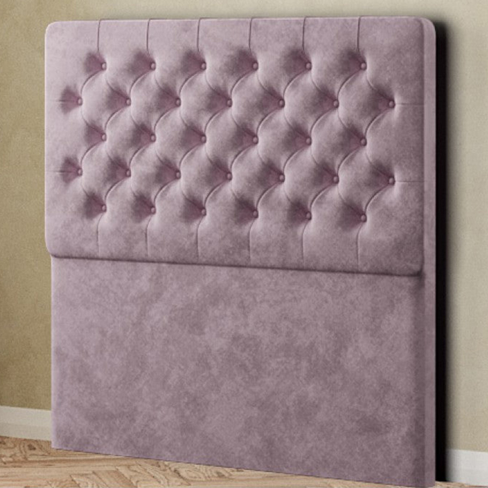 Eleganza Mary Chesterfield Single Blush Plush Floor Standing Headboard Image 1