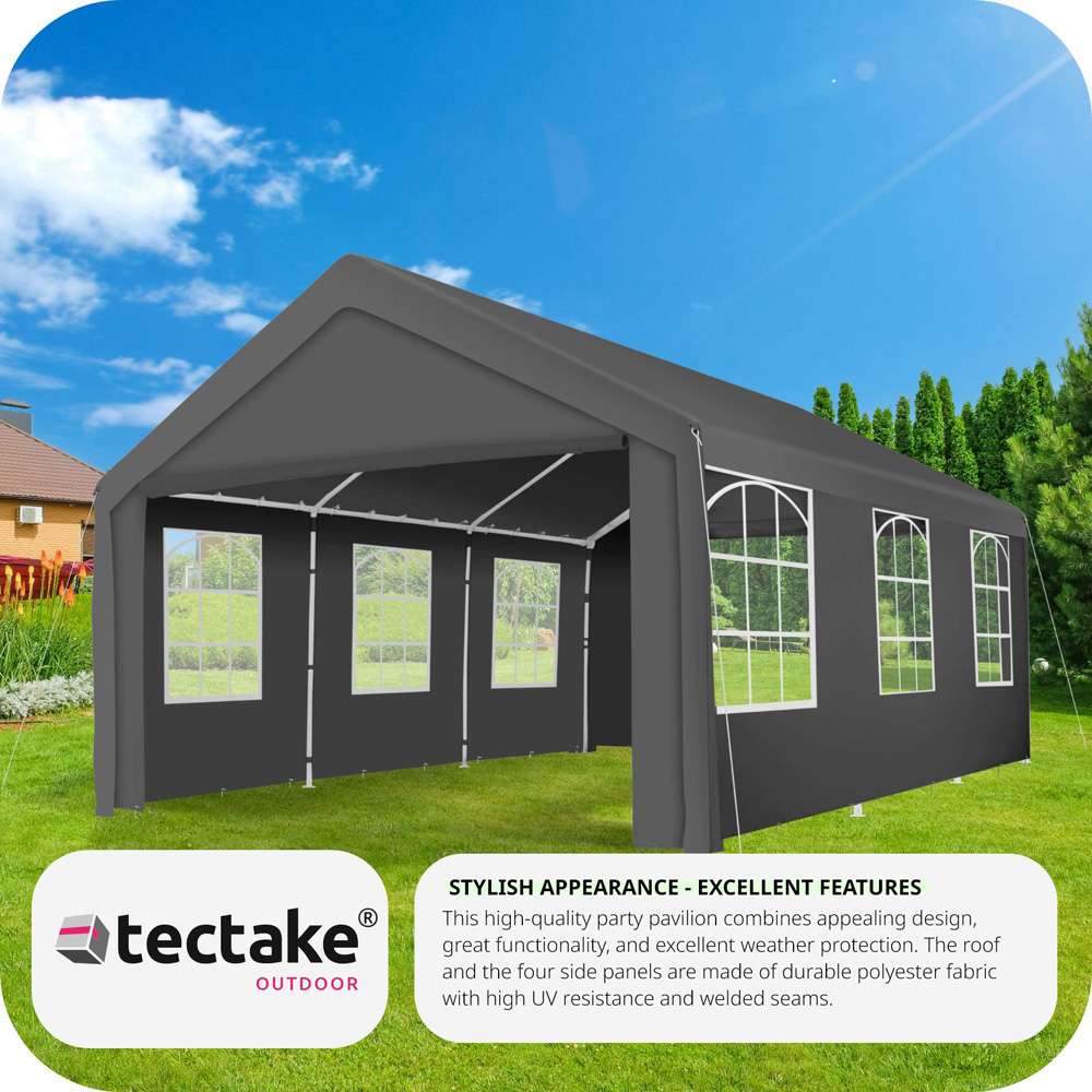 tectake Jasko 6 x 4m Grey Side Panel Plug In Gazebo Image 3