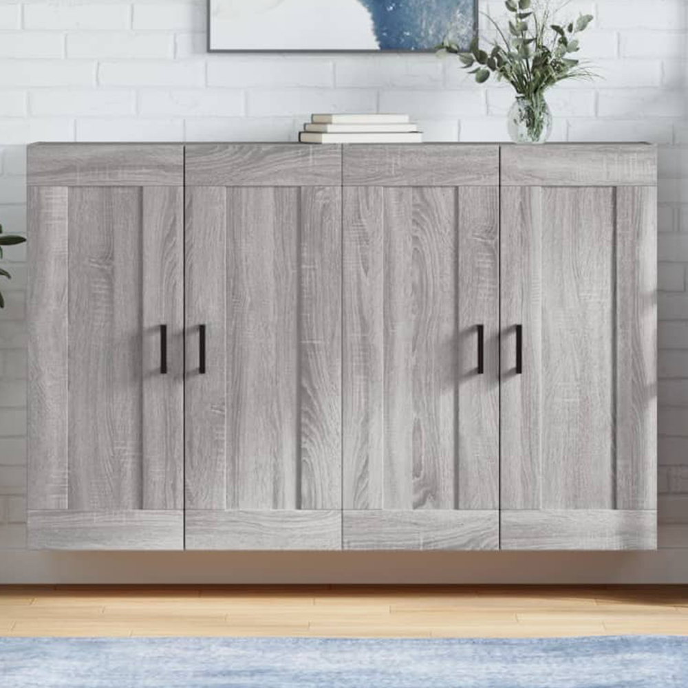 vidaXL 2 Door Grey Sonoma Wall Mounted Cabinet Set of 2 Image 1