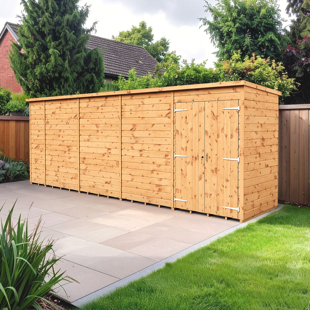 Empire Sheds 18 x 4ft Double Door Tongue and Groove Wooden Pent Garden Shed Image 2