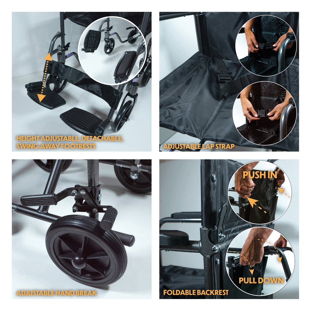 Aidapt Aluminium Transit Wheelchair Image 3