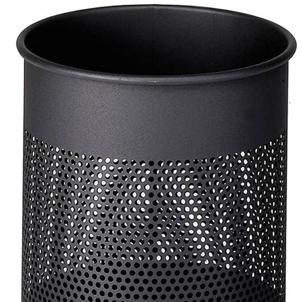 Durable Grey Round Metal Perforated Waste Bin 15L Image 2