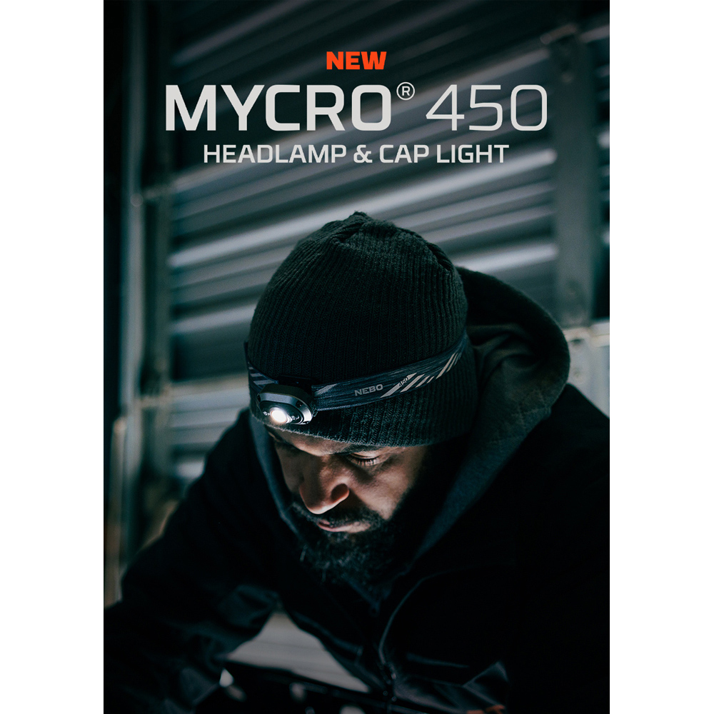 Nebo Mycro 450 2-in-1 450 Lumens Grey Rechargeable Detachable Headlamp and Cap Light Image 4