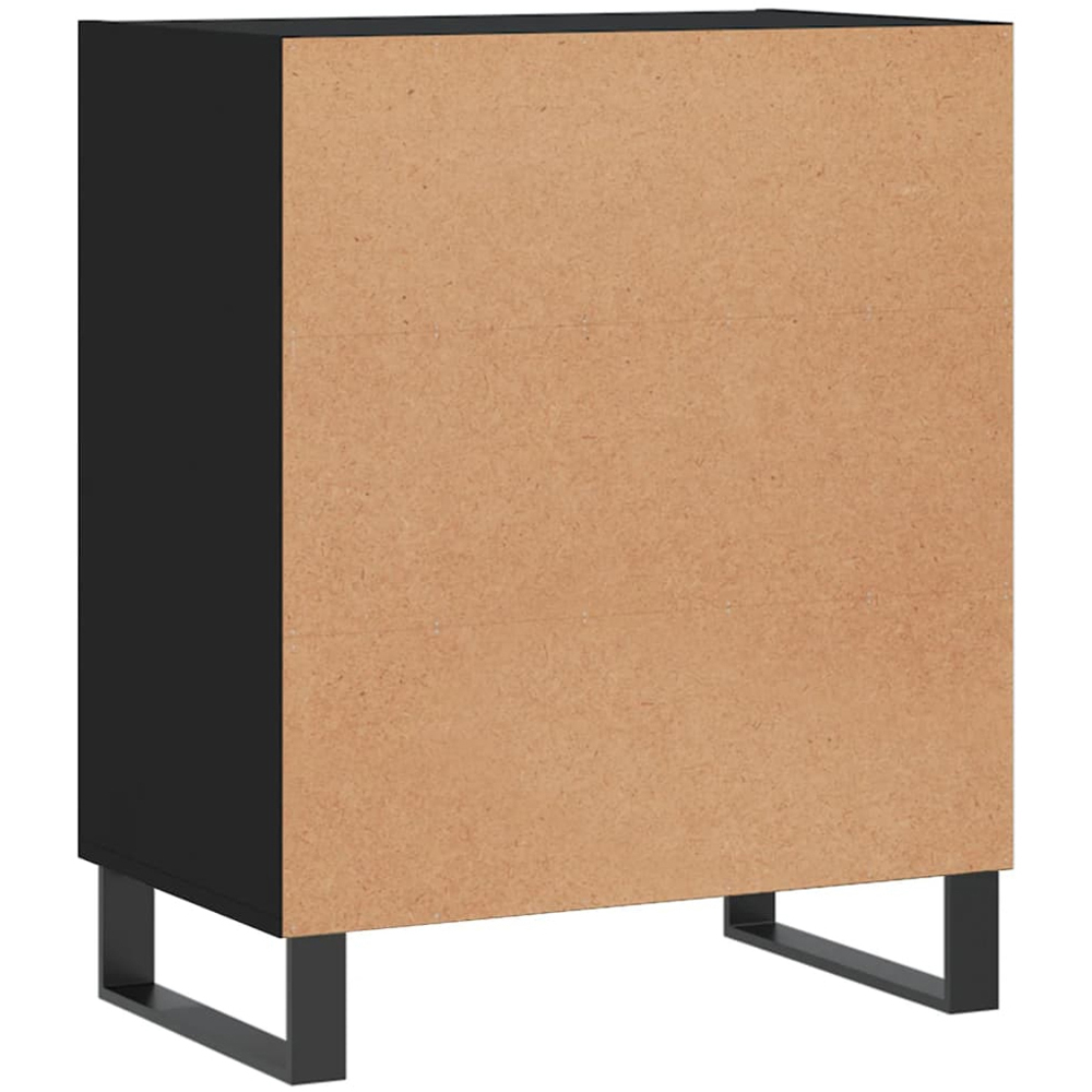 vidaXL 3 Shelf Black Wooden Sideboard with Metal Legs Image 6