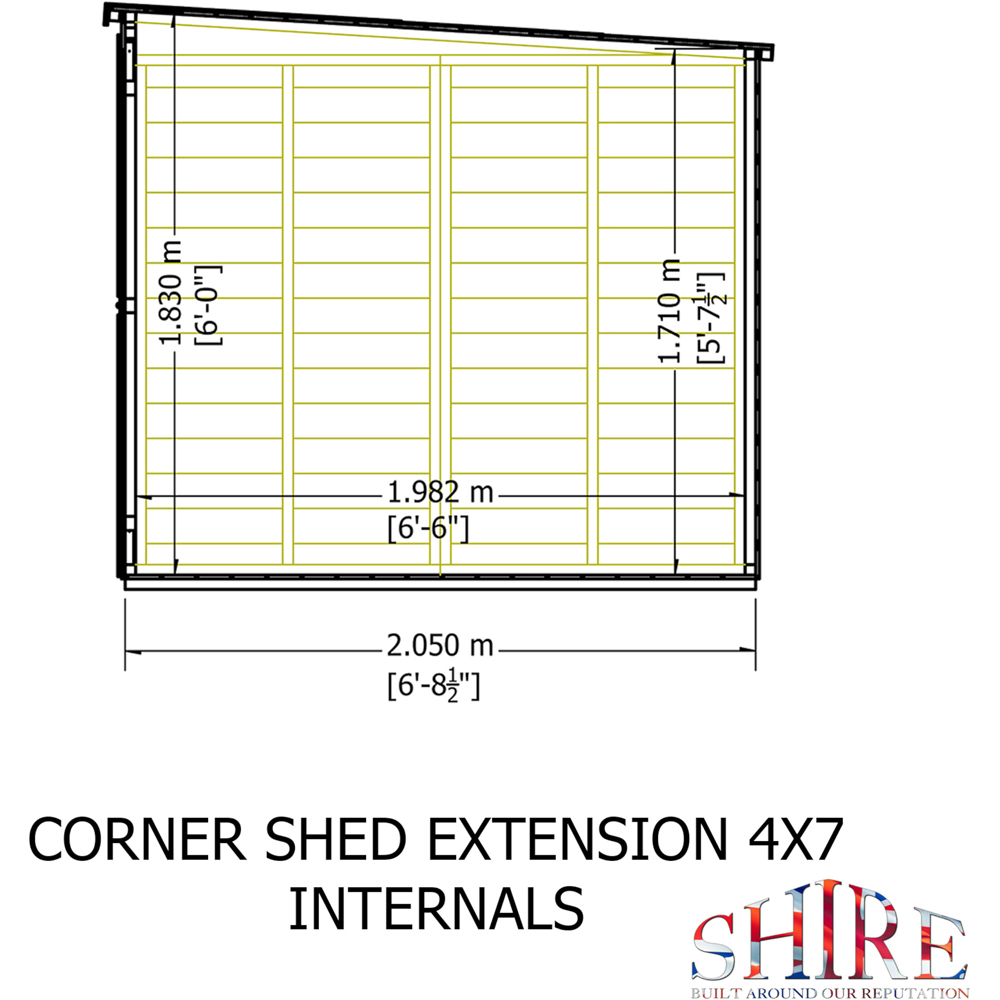 Shire Barclay 7 x 11ft Double Door Corner Summerhouse with Side Shed Image 8