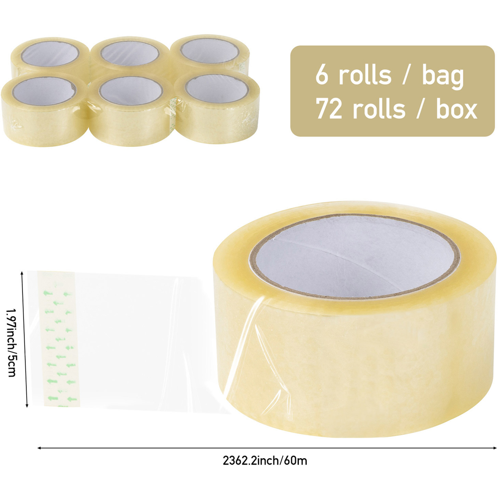 H&O Direct Durable Transparent Packaging Tape 6 Pack Image 3