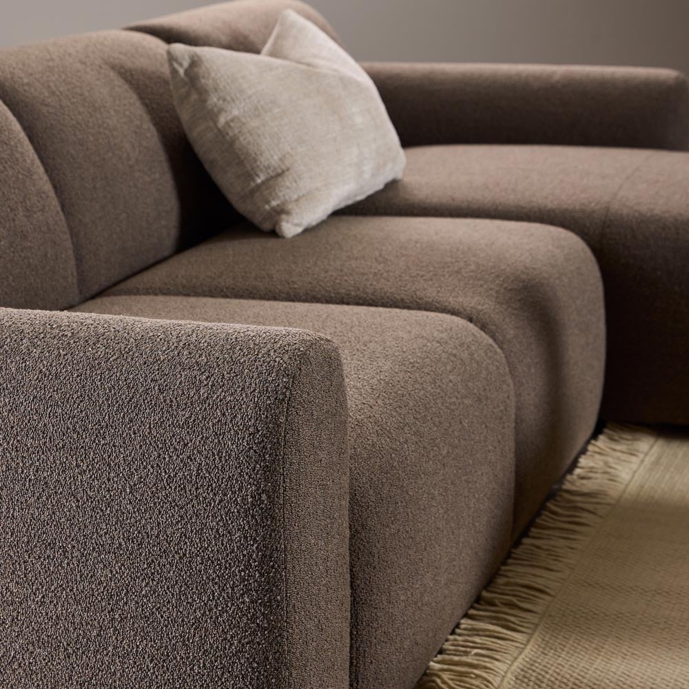 Florence Midfield 2 Seater Boucle Taupe Fabric Right Hand Facing Chaise Longue Image 5