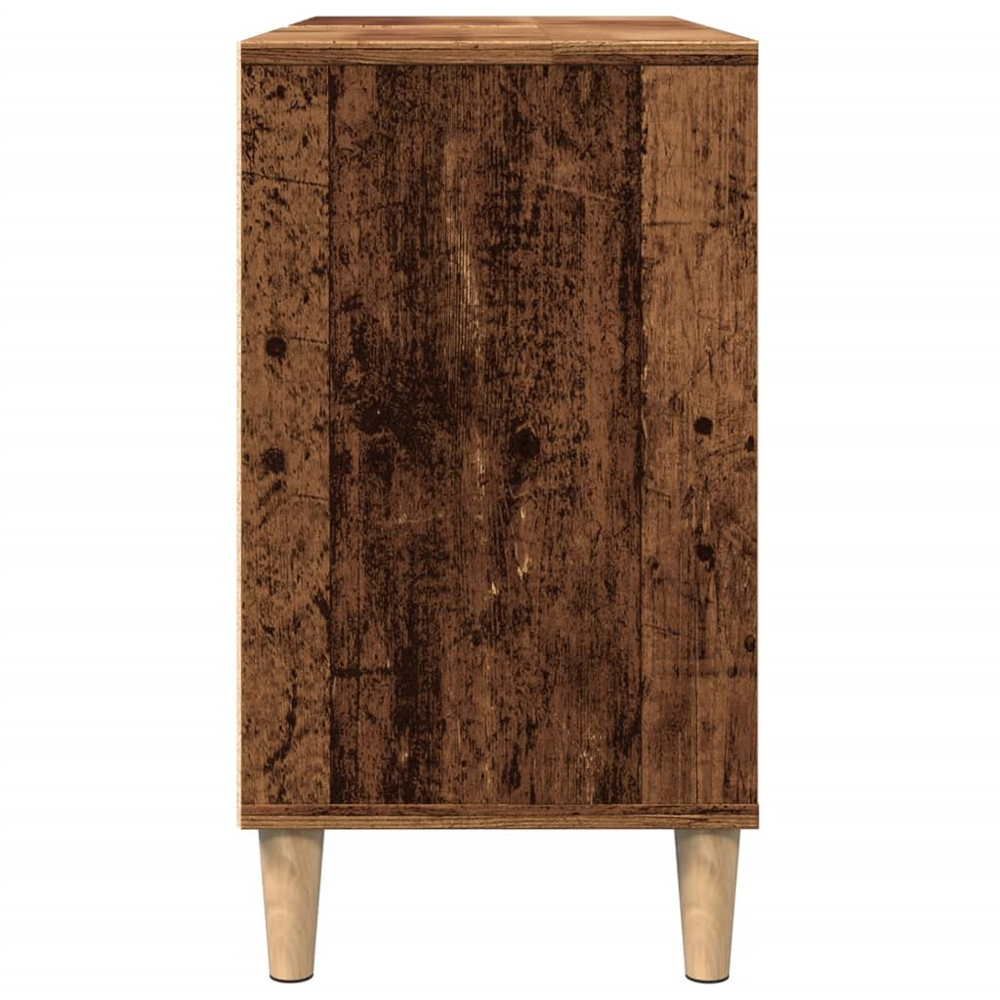 vidaXL Single Door 4 Open Shelf Old Wood Bathroom Sink Cabinet Image 5