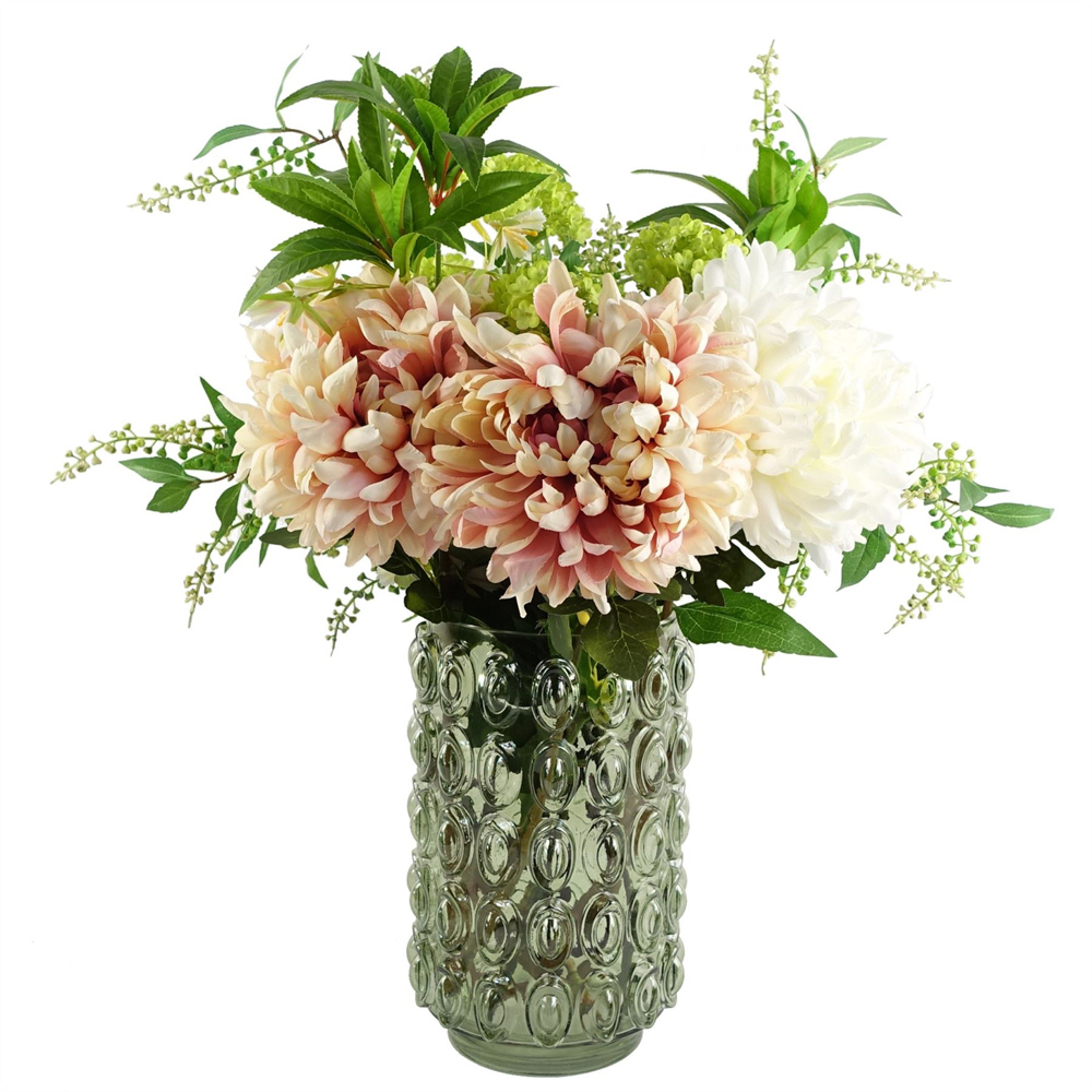 Botanik Green Retro Bubble Glass Vase 30cm Image 4