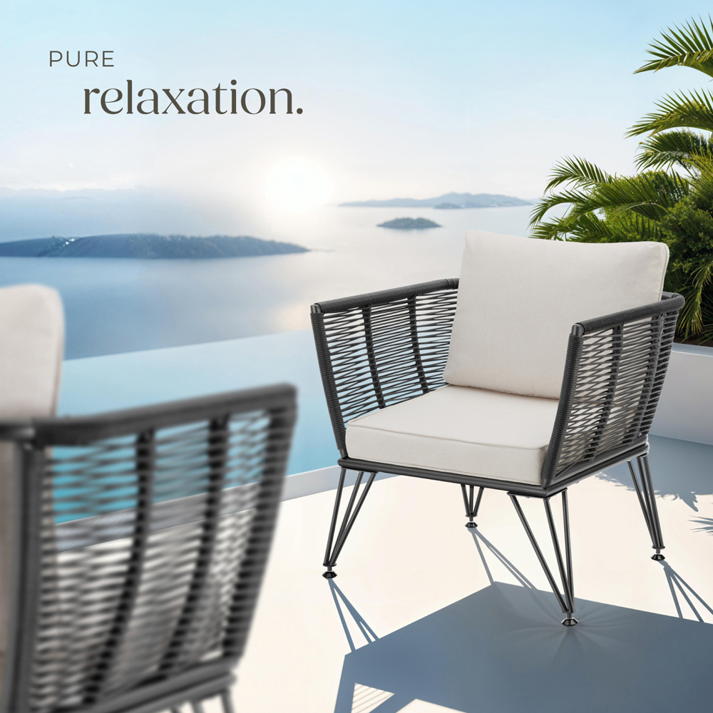 tectake Valeiras Set of 4 Woven Rope Design Accent Chair Image 8